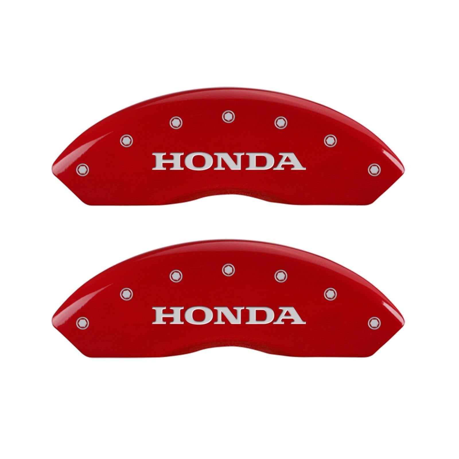MGP Caliper Covers Red Powder Coat Finish 20203SODSRD Front and Rear Caliper Cover, Set of 4 (Honda Odyssey Silver Characters, Engraved)