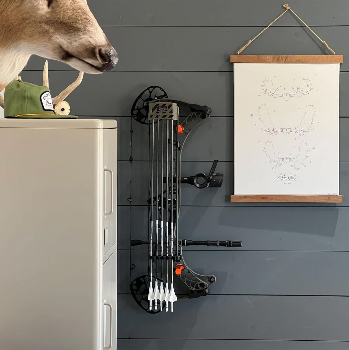 Hunter Gear Hanger Half Rack (2PK) - Hanging Guns, Bows, Boots and More - Made in The USA, Black