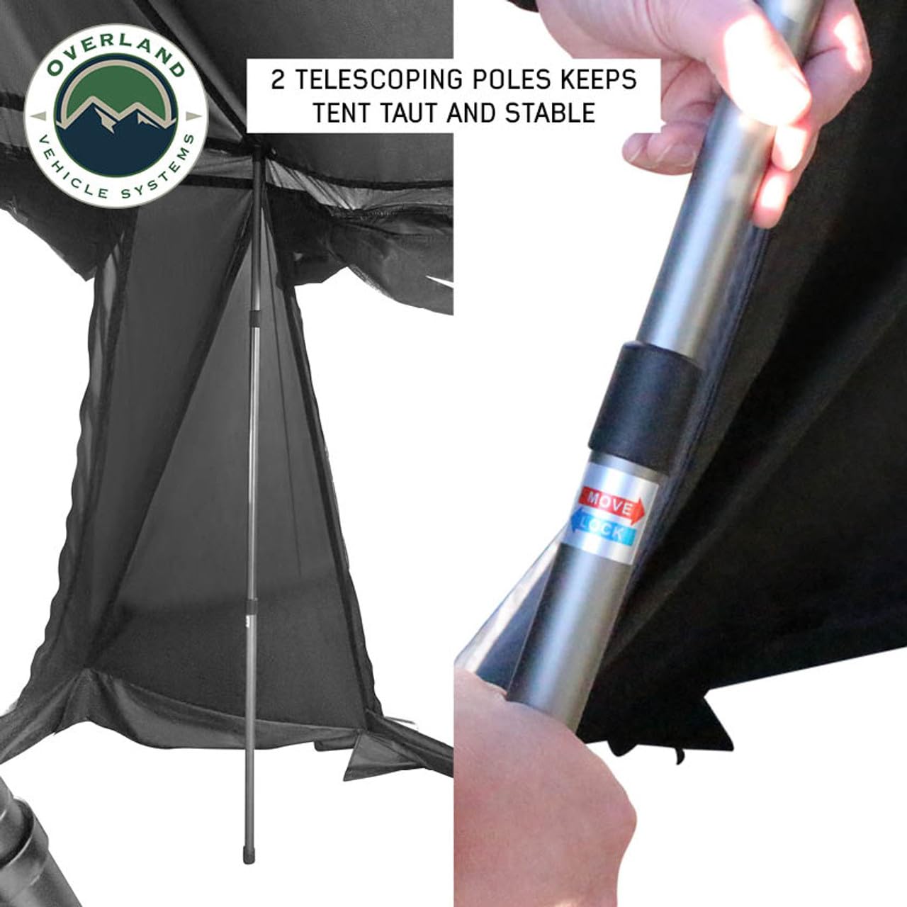 XD Everest Annex Room Overland Vehicle Systems Roof Top Tent Extension - Black Body Grey Trim (XD Everest Annex Room 2 Person)