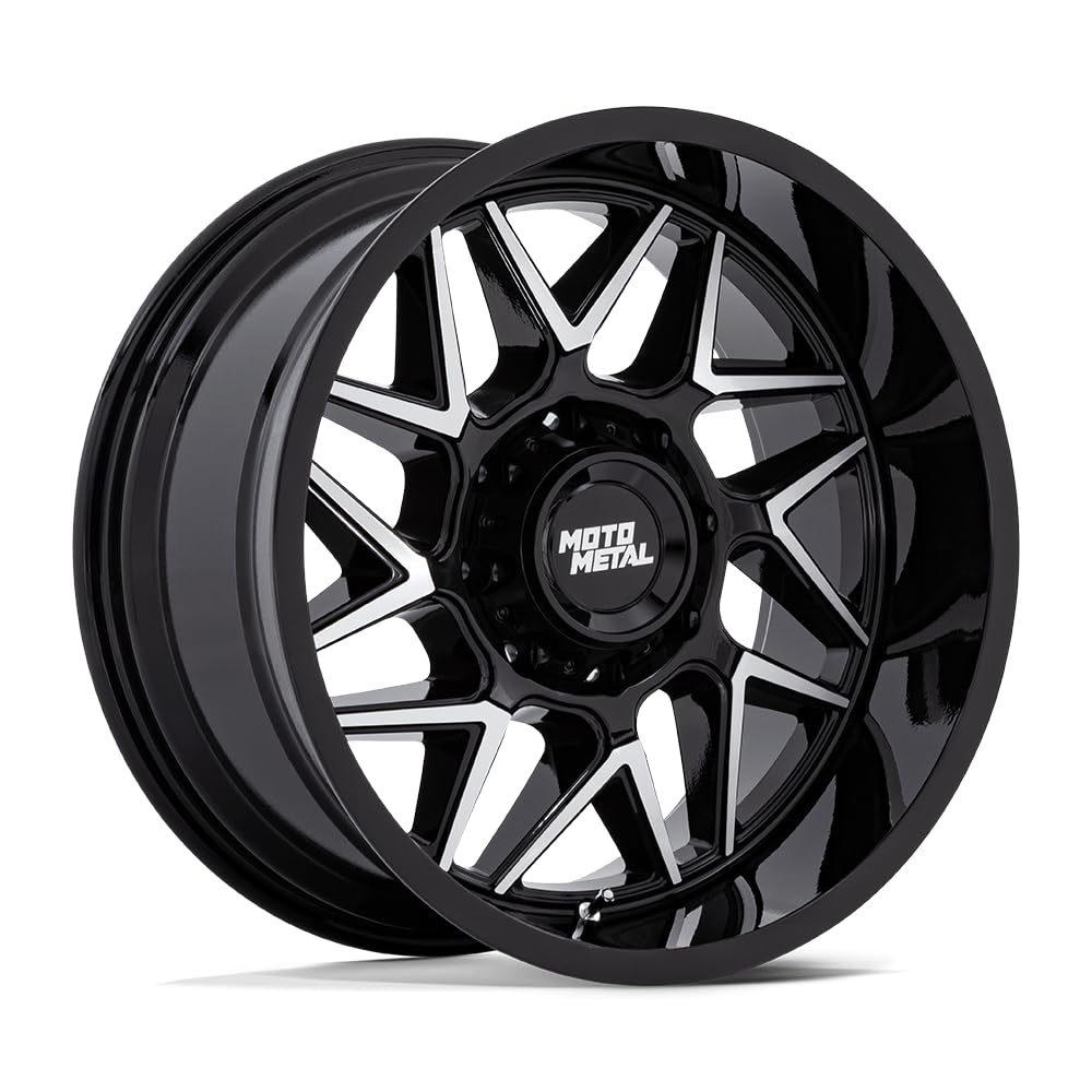 20X10 Moto Metal 6X135 4.79-18mm GLOSS BLACK W/MACHINED FACE - MO812BD20106318N