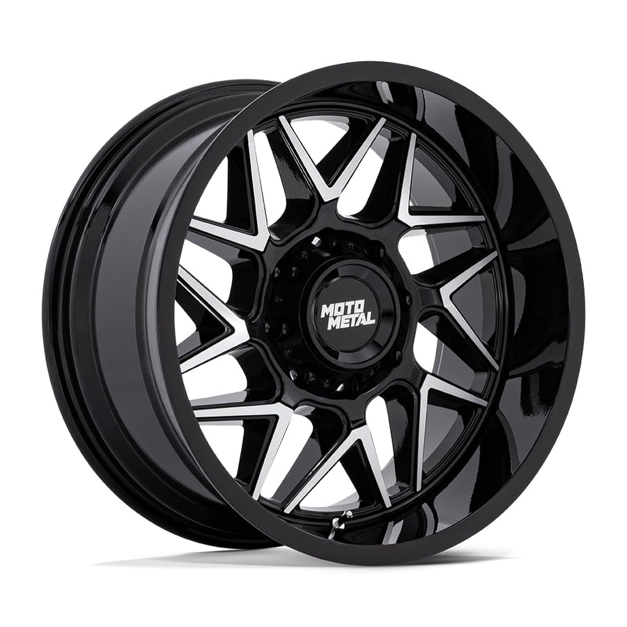 20X10 Moto Metal 6X135 4.79-18mm GLOSS BLACK W/MACHINED FACE - MO812BD20106318N