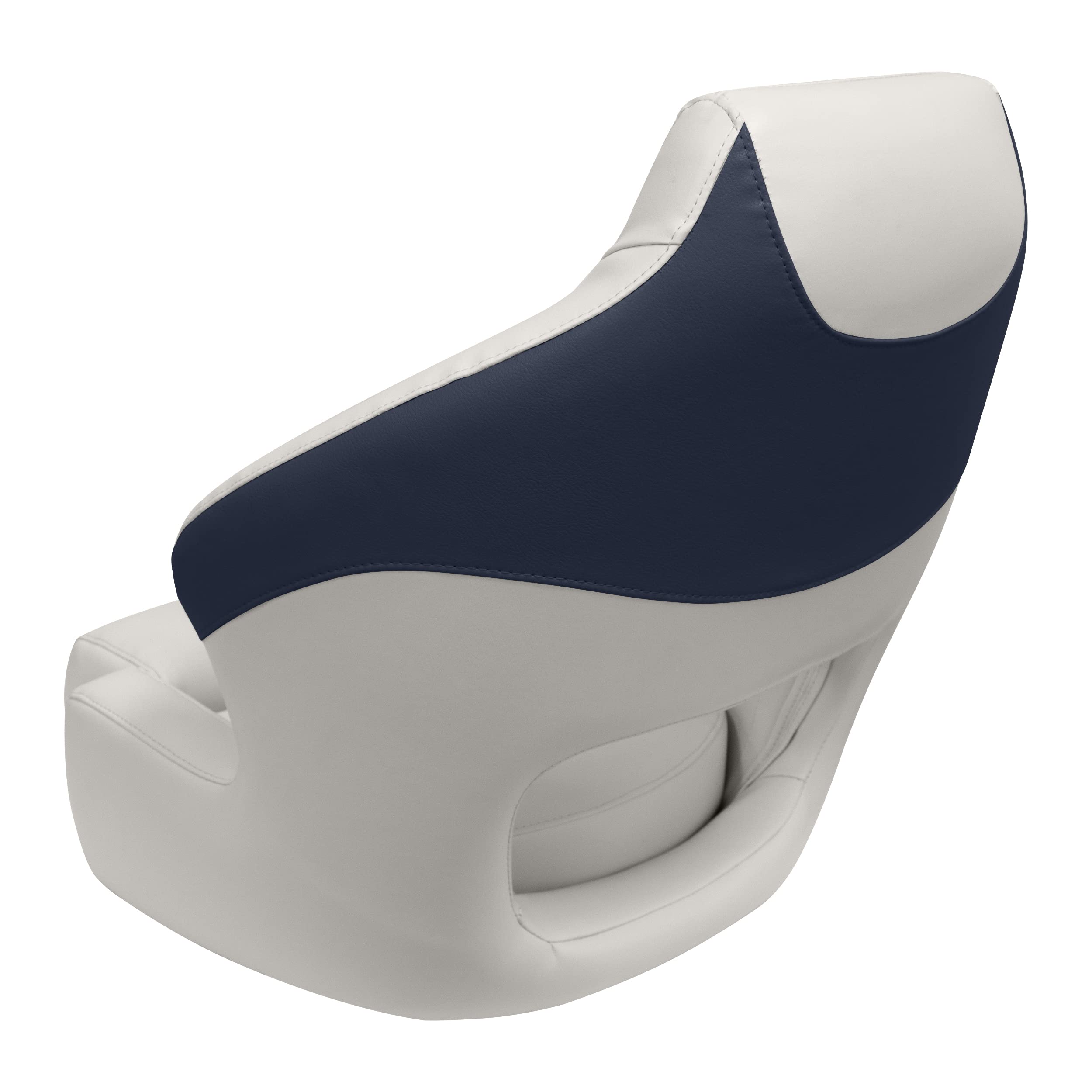 Wise Premier Series BM3338-986 Pontoon XL Bucket Seat with Flip Up Bolster, Platinum/Spectra Navy/Cobalt
