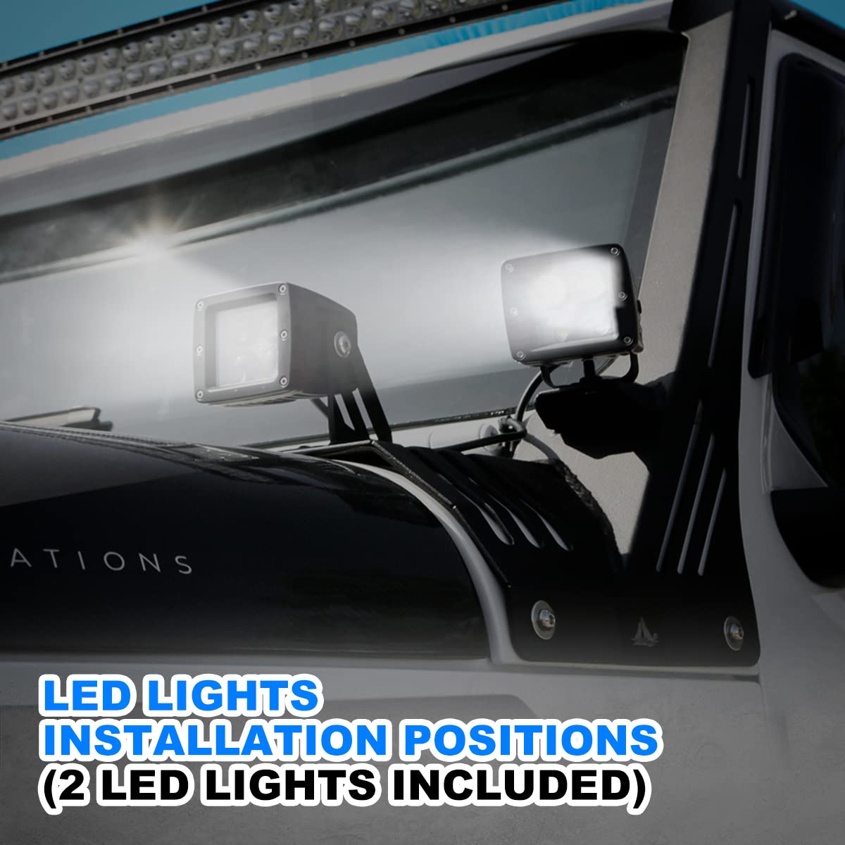 Light Bar Mounting Brackets NIXON OFFROAD Heavy Duty Steel Front Windshield Frame A-Pillar Fit for 2018-2026 Jeep Wrangler JL/JLU & 2019-2026 Jeep Gladiator JT W