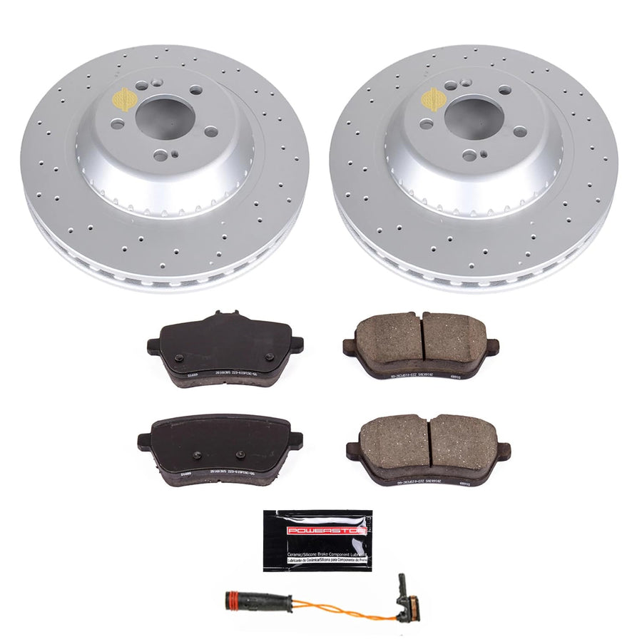 Power Stop CRK8194 Brake Kit-Coated Rotors and Carbon-Fiber Ceramic Rear Pads For Mercedes-Benz S450, Mercedes-Benz S550, Mercedes-Benz S550e, Mercedes-Benz S560 [Model Specific]