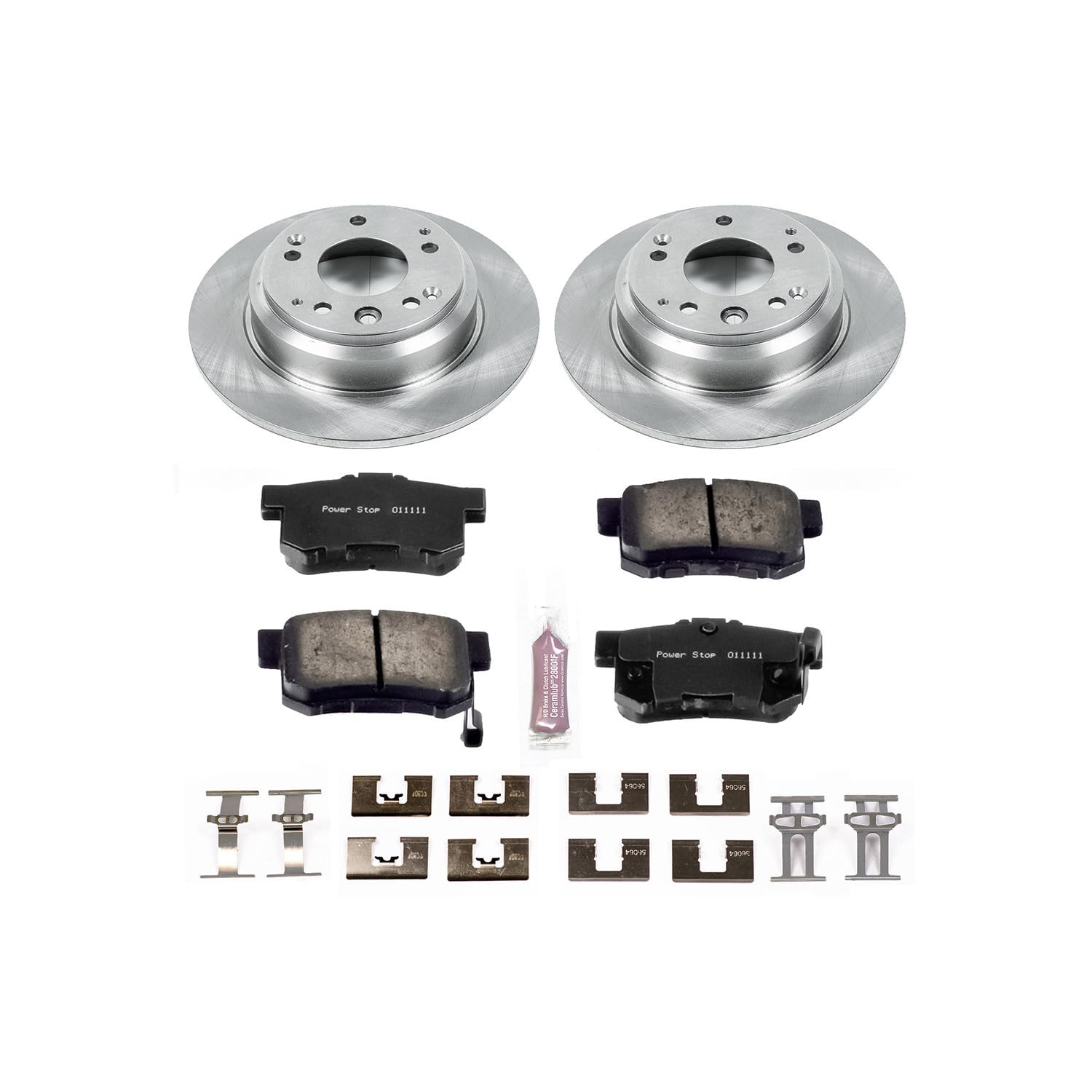 Brake Kit PowerStop For RL 1996-1998, Odyssey 1995-1998, Oasis 1996-1999 [Model Specific] - Autospecialty Rear OE Disc Rotors & Ceramic Brake Pads Replacement, KOE709