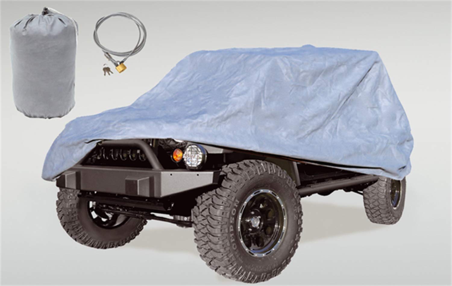 Rugged Ridge Full Car Cover for JK/JL Wrangler | Gray, Water Resistant | 13321.81 | Fits 2007-2024 Jeep Wrangler JK/JL