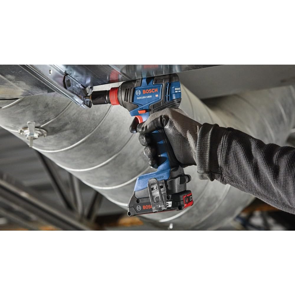 Bosch GXL18V-233B25 18V Combo Kit with 1/2 In. Hammer Drill/Driver, Two-In-One 1/4 In. and 1/2 In. Bit/Socket Impact Driver/Wrench and (2) CORE18V® 4 Ah Advanced Power Batteries