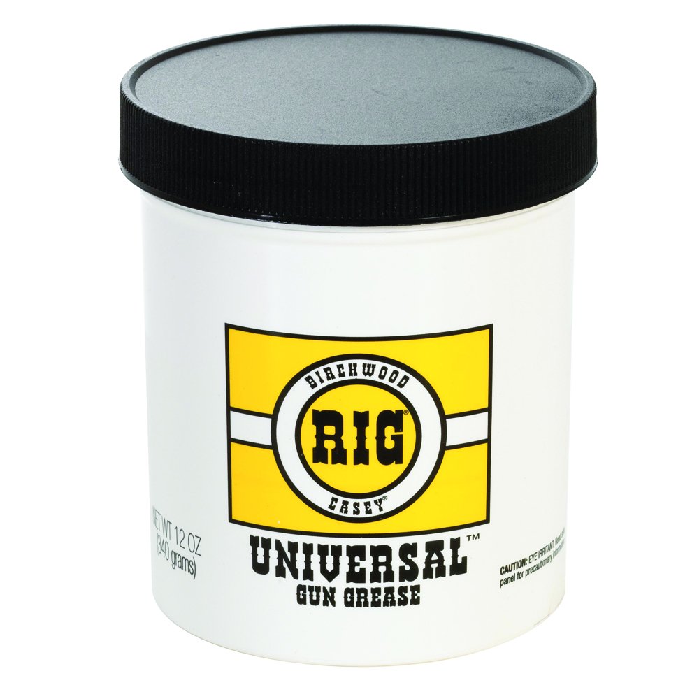 Rig Birchwood Casey Universal Gun Grease | Long-Lasting Superior Lubricant & Preservative for Reliable Gun Protection from Rust & Corrosion, 12-Ounce Jar