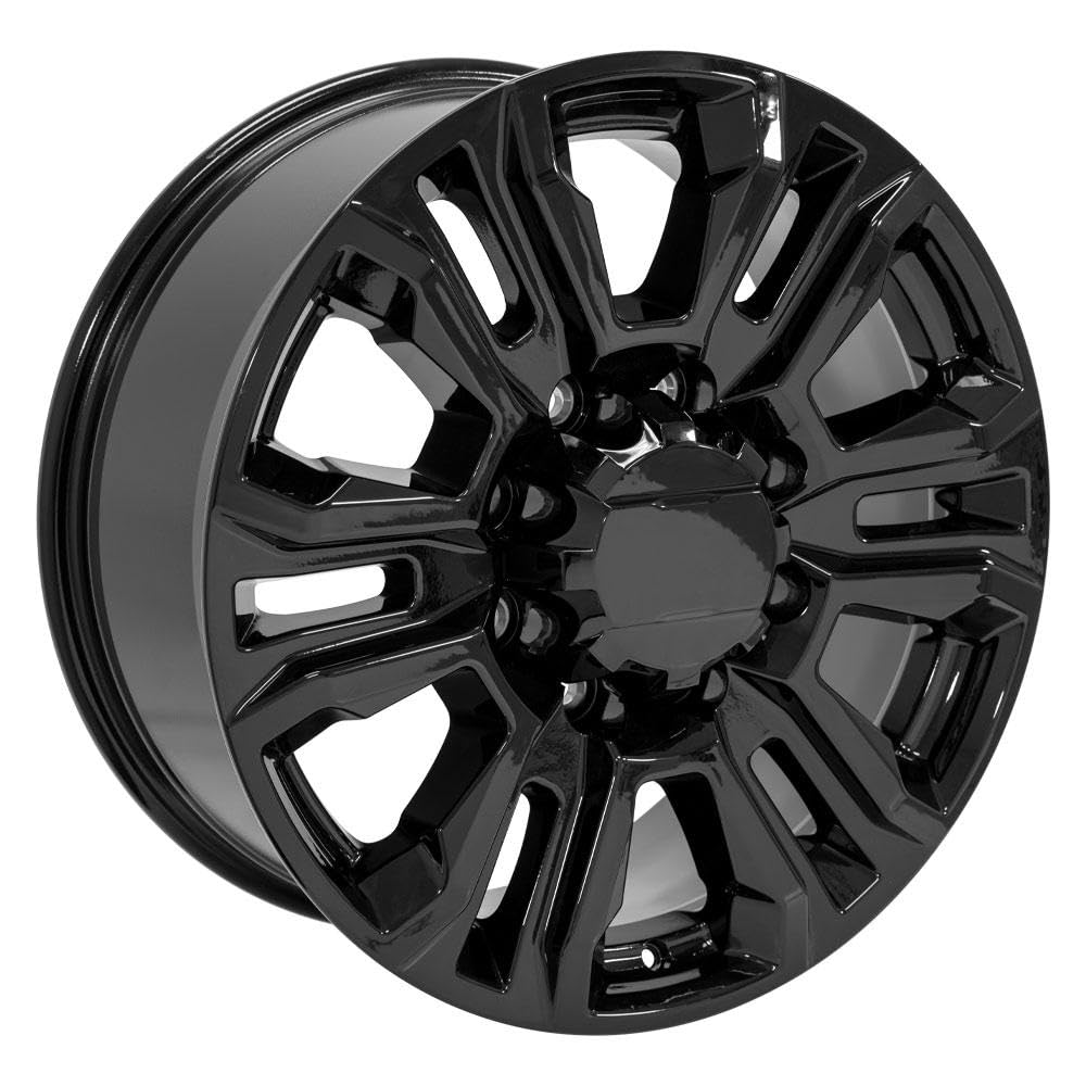 20 Inch OE Wheels CV70B Rim Fits Sierra 2500/3500 Denali Style 8x180 20x8.5 Gloss Black - Hollander 5957 (1)