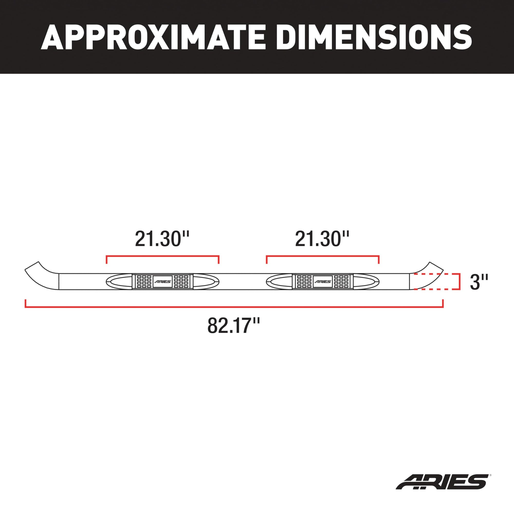 3-Inch Round Black Steel ARIES Nerf Bars, No-Drill, Fits Select Nissan Frontier, Suzuki Equator