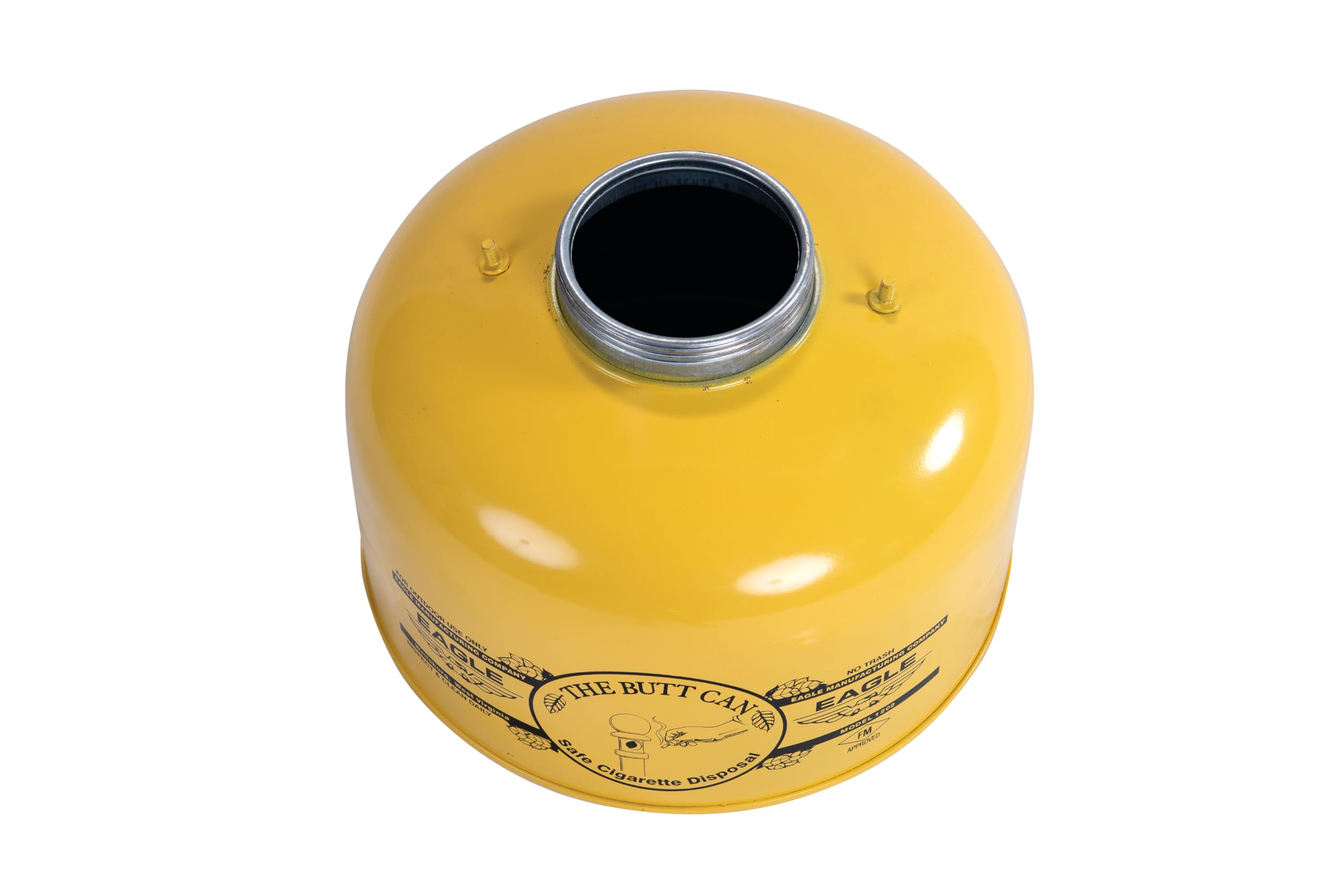 Eagle Poly Tube Cigarette Butt Receptacle, 1202 Galvanized Steel, 2-1/2 Gallon Capacity, 35" Height, 11" Diameter, Yellow