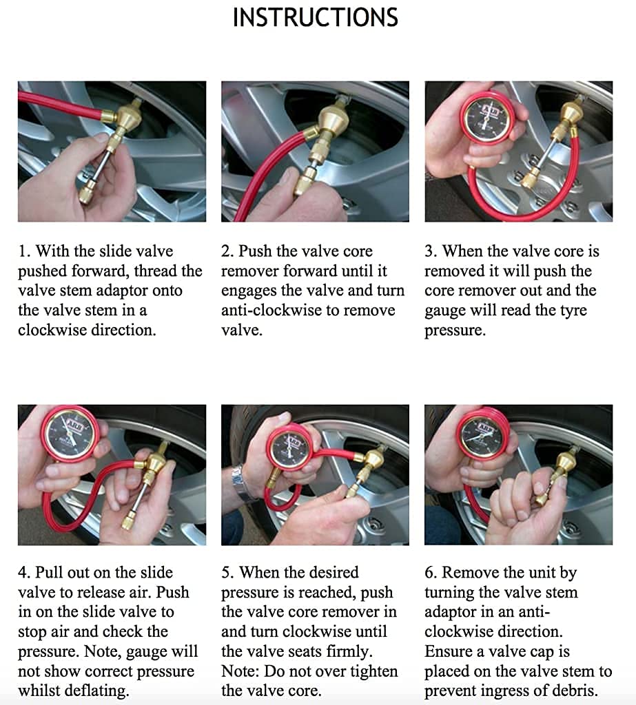 ARB Deflator Kit ARB505 10-60 PSI Tire Pressure Gauge Rapid Air Down Offroad Kit With Recovery Gear Pouch (PSI)