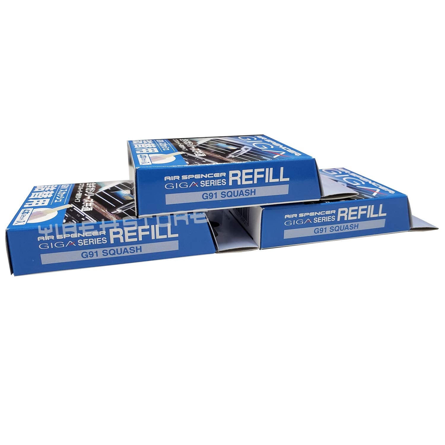 Giga Air Spencer, Giga Clip Stick Refill 3-Box Squash Scent, Design for GIGA Clip, Clipia, Clipia II, Bijou, Cross, LuxDry, Rijoure Refill