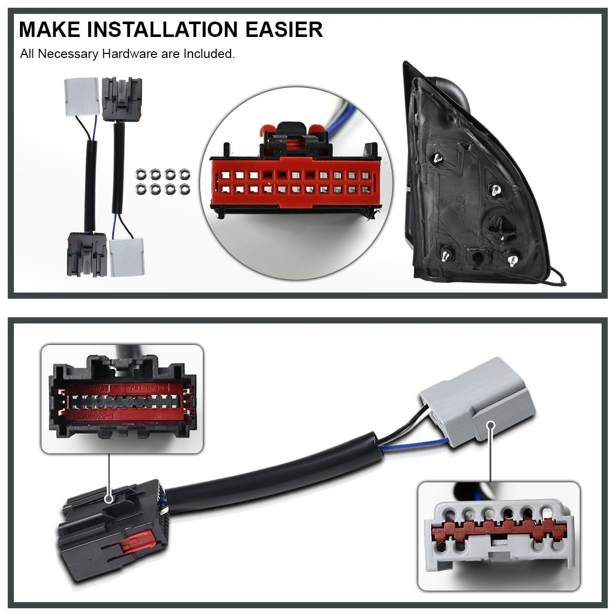Manual Towing Mirrors SPEC-D TUNING Turn Signal Lights Compatible with 2003-2015 Ford F250 Super Duty Left + Right Pair