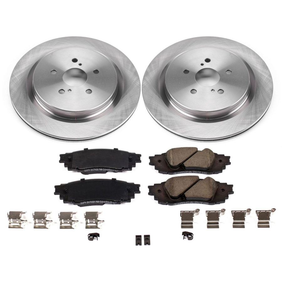 Power Stop KOE7740 Rear Replacement Brake Kit-OE Brake Rotors & Ceramic Brake Pads For Lexus RX350, Lexus RX350L, Lexus RX450h, Lexus RX450hL [Model Specific]