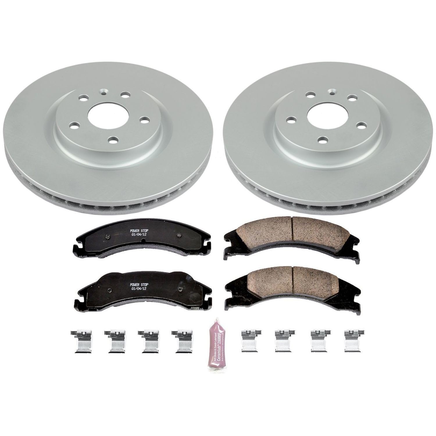 Power Stop Coated Brake Rotors and Z17 Ceramic Brake Pads Kit CRK4719