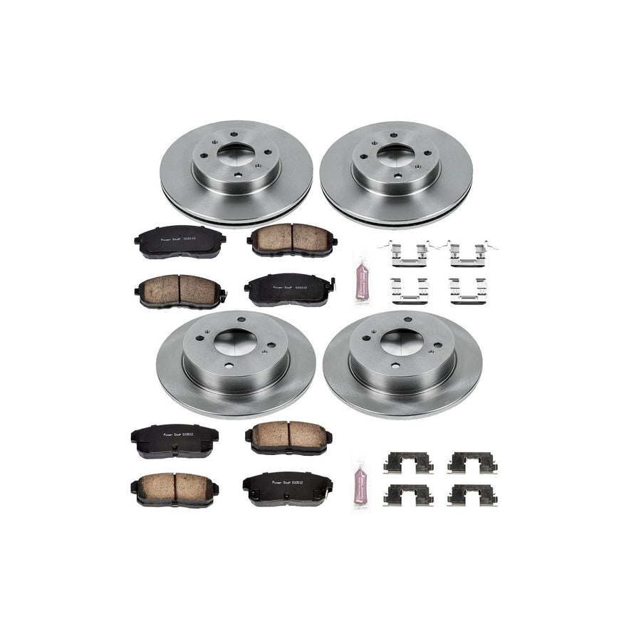 POWERSTOP Autospecialty KOE751 Front and Rear Replacement Brake Kit-OE Brake Rotors & Ceramic Brake Pads For INFINITI G20 2001-2002, Nissan Sentra 2001-2006 [Model Specific]