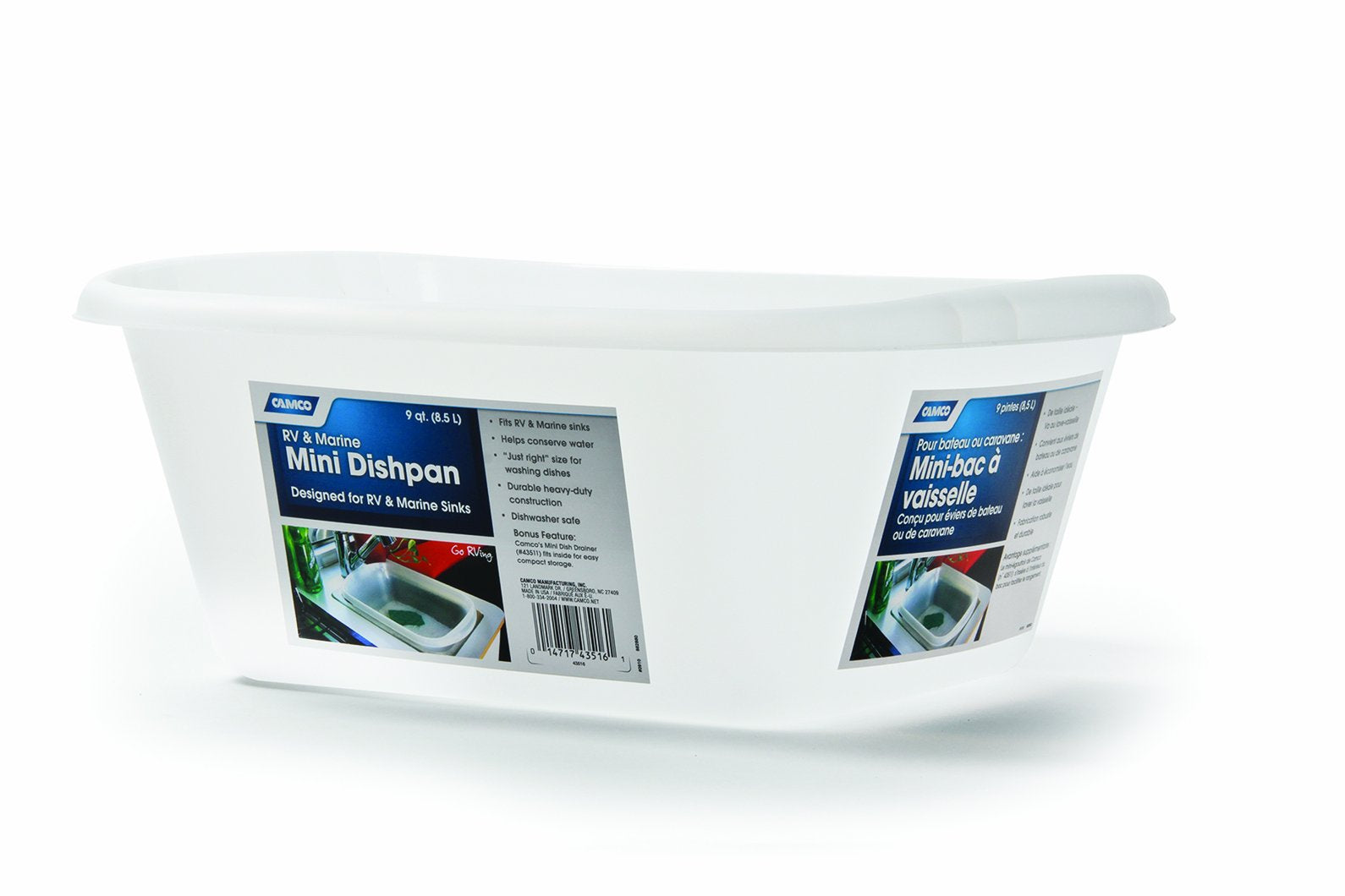 Mini Dish Wash Pan Camco RV and Marine | Helps Conserve Water | Holds 9-Quarts | (43516)