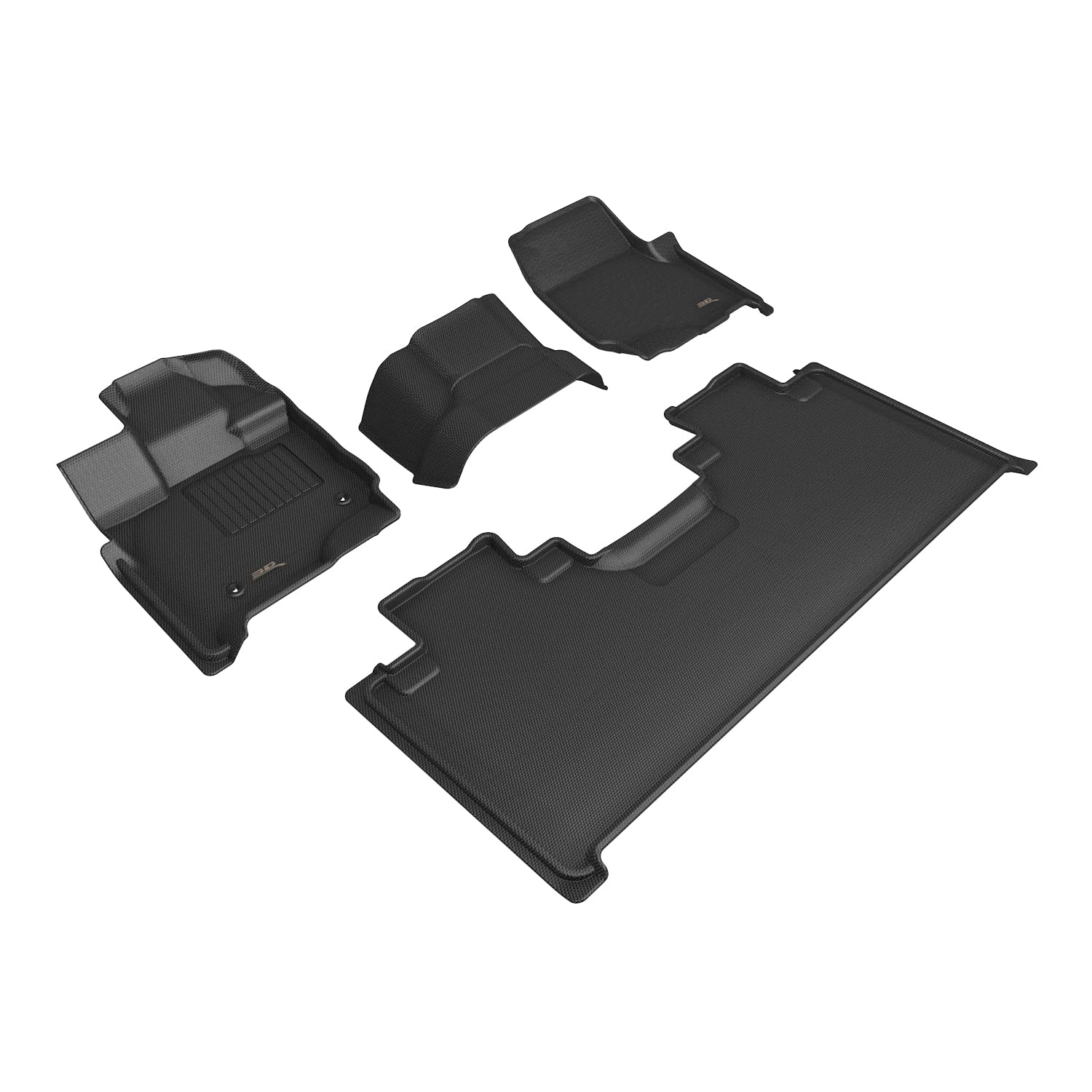 Kagu 3D MAXpider Floor Mat (Black) Compatible with Ford F-150 Supercab 2015-2026 (w/Bench Seat, Vinyl Floors) - Full Set