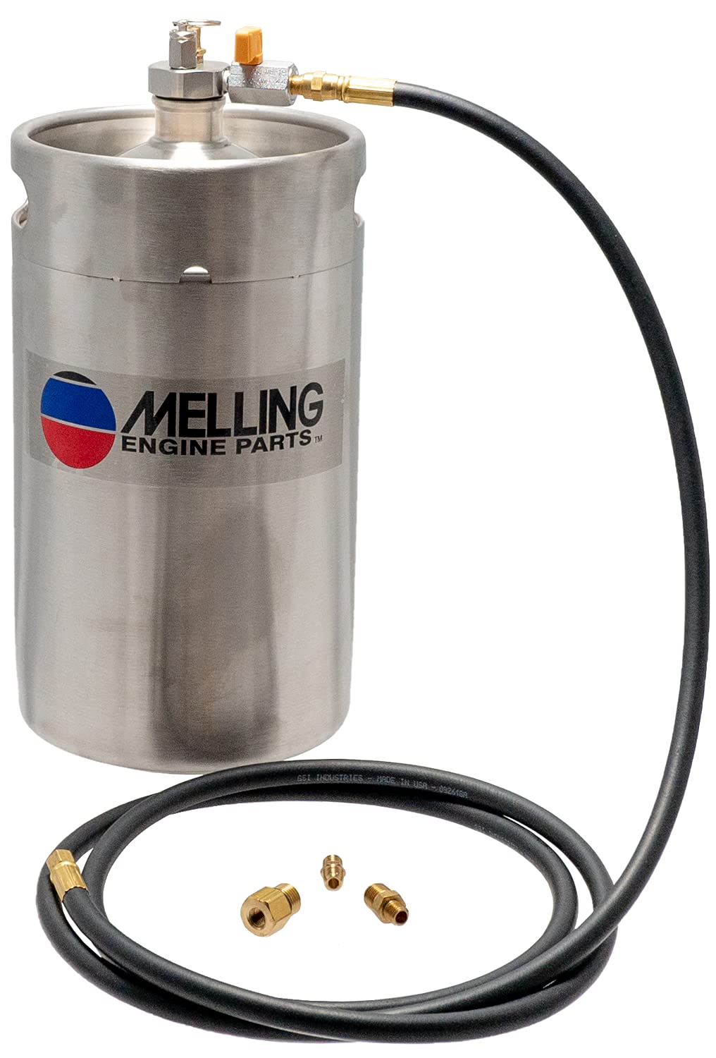 Melling Oil Engine Priming Tank, Hose/Fittings, Stainless, Natural, Kit