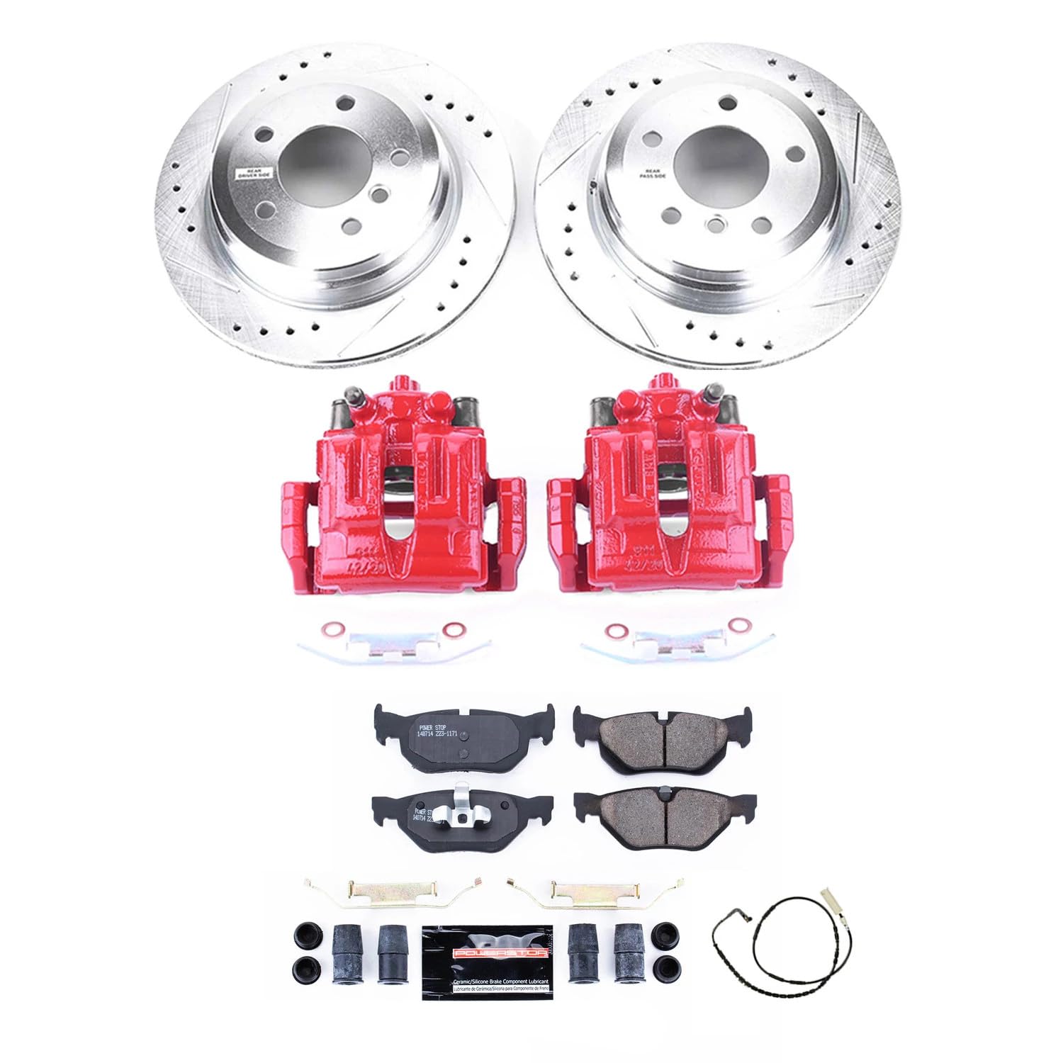 Power Stop Z23 Evolution KC3001 Rear Brake Caliper Kit- Brake Rotors, Brake Pads, Brake Calipers For BMW 325xi 2006 [Model Specific]