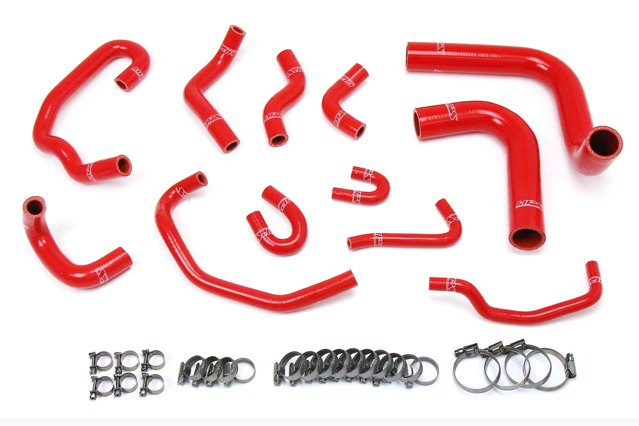 Red Silicone HPS Performance 57-1654-RED Radiator and Heater Hose Kit Coolant