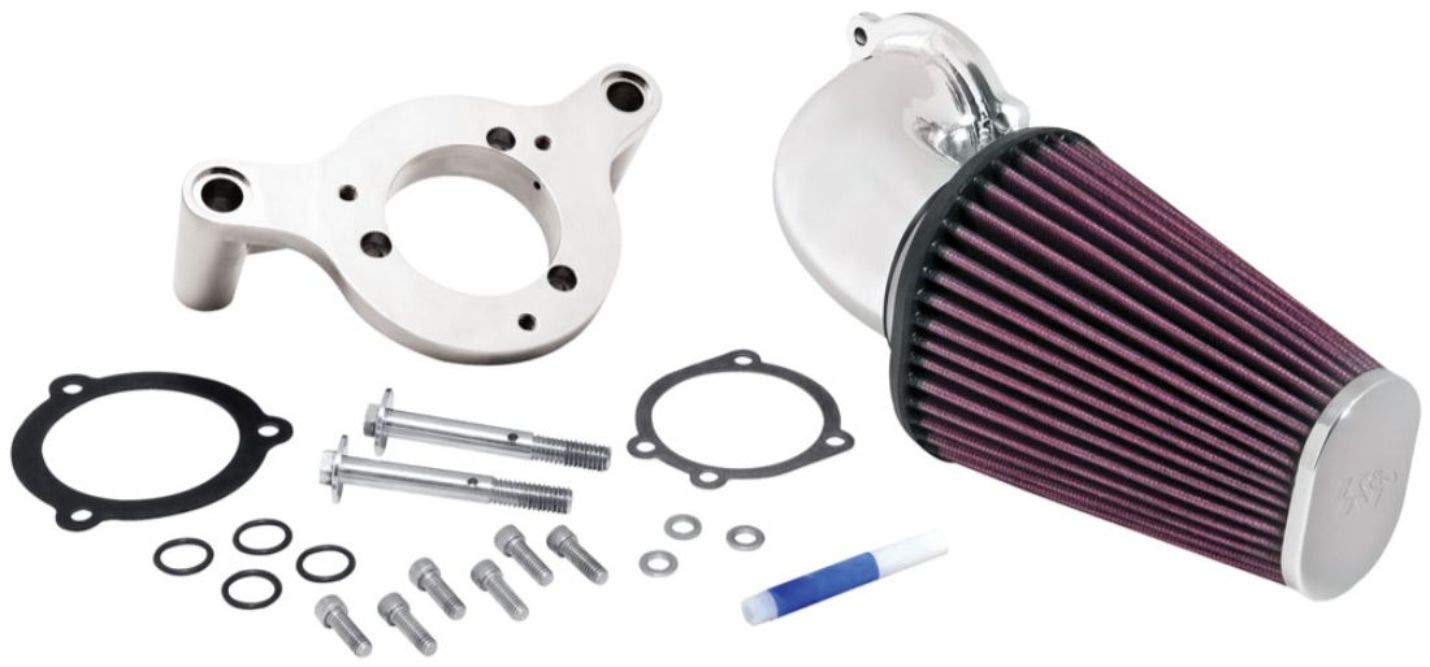 K&N Cold Air Intake Kit: Guaranteed High Performance to Increase Horsepower: Fits 2001-2017 HARLEY DAVIDSON (Street Bob, Fat Bob, Low Rider, Wide Glide, Switchback, other select models)57-1125P
