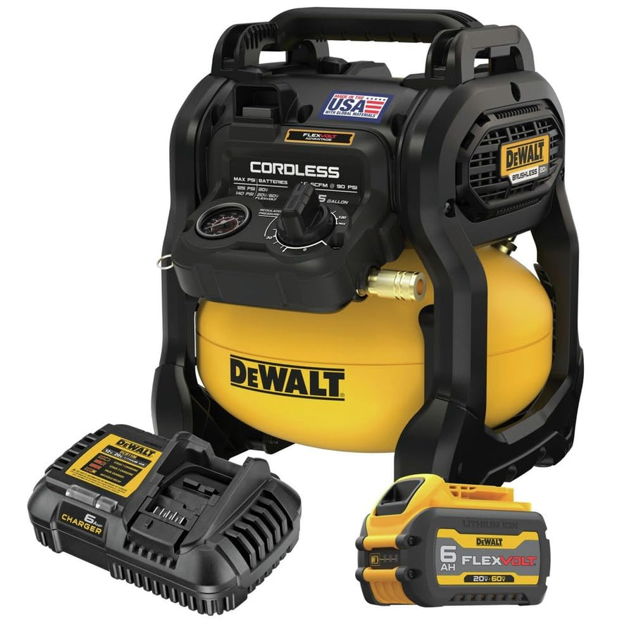 20V MAX* DEWALT Portable Cordless Air Compressor Kit, 2.5 Gallons, 140 PSI, Brushless with Battery & Charger (DCC2520T1)