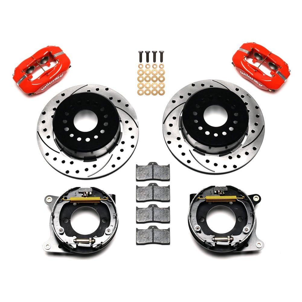 Forged Wilwood Dynalite P/S P-B Kit Drilled-Red 2005-2014 Mustang