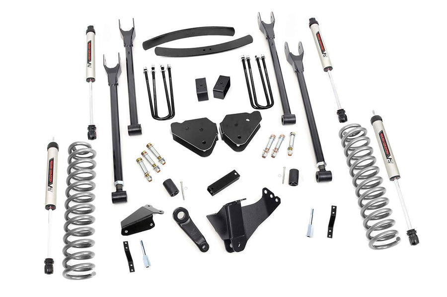 4-Link Lift Kit Rough Country 6" w/V2 Shocks for 05-07 Super Duty | Gas - 58170