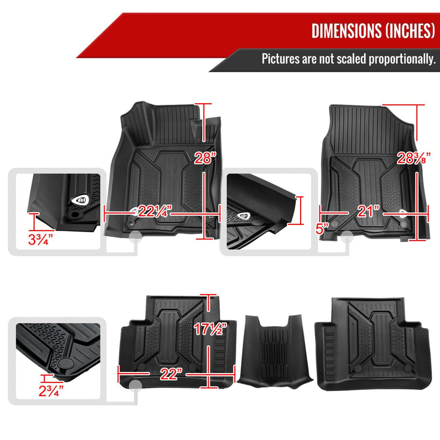 MAT-CV16-MP Spec-D Tuning Floor Mats Injecition Tpe 5 Piece 2 Front 3 Back HONDA CIVIC 16-21