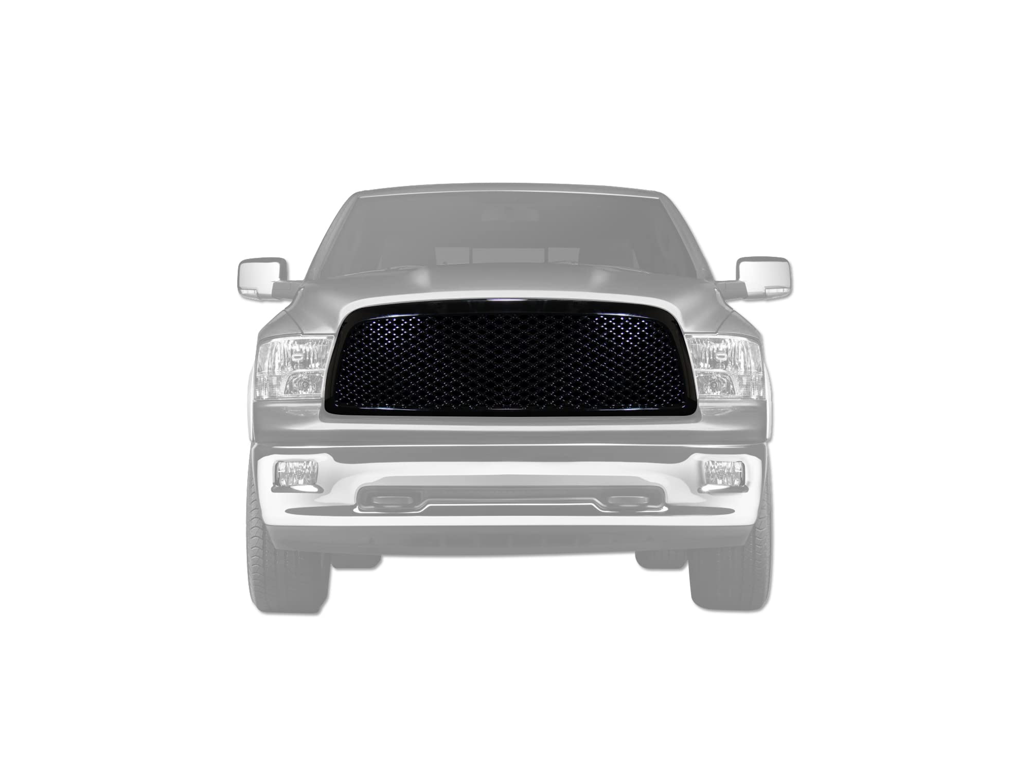 7147775 Armordillo USA Mesh Front Hood Grille - Gloss Black Fits 2009-2012 Dodge Ram 1500