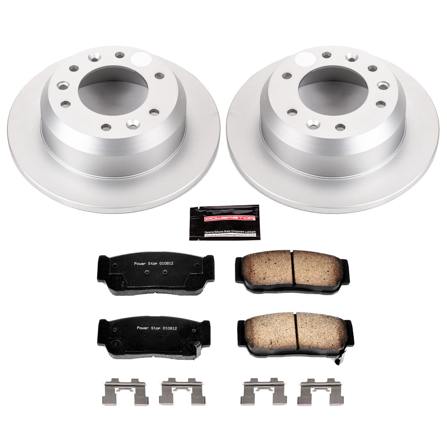 Power Stop CRK5907 Brake Rotor & Coated Ceramic Brake Pads- rear For Hyundai Entourage 2007, Kia Sedona 2006 [Model Specific]
