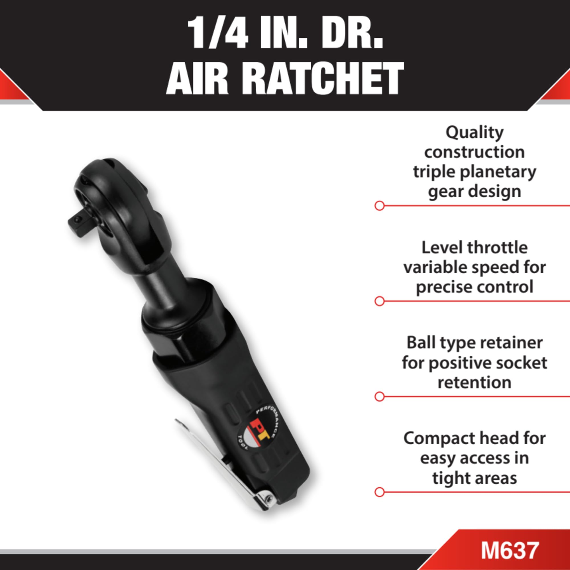 M637 Performance Tool 1/4-Inch Drive Air Ratchet