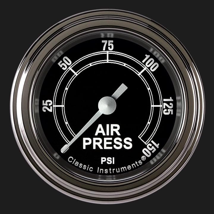 TR118SLF Classic Instruments Traditional 2-1/8" Air Pressure Gauge 150 PSI Electric
