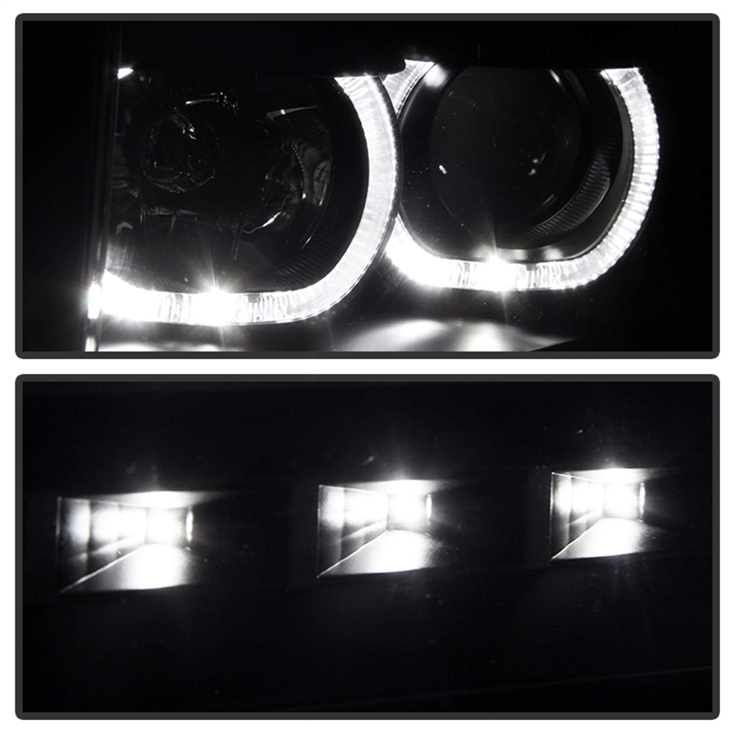 Ford LED Halo Xtune PRO-JH-FF15009-CFB-BK Projector Headlight