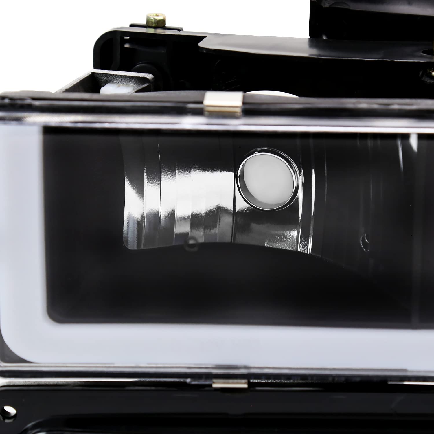Black LED Bar Headlights + Bumper Lamps + Corner Lights SPEC-D TUNING Compatible with 1994-1998 GMC C10 C/K 1500 Suburban Yukon, Left + Right Pair Headlamps Assembly
