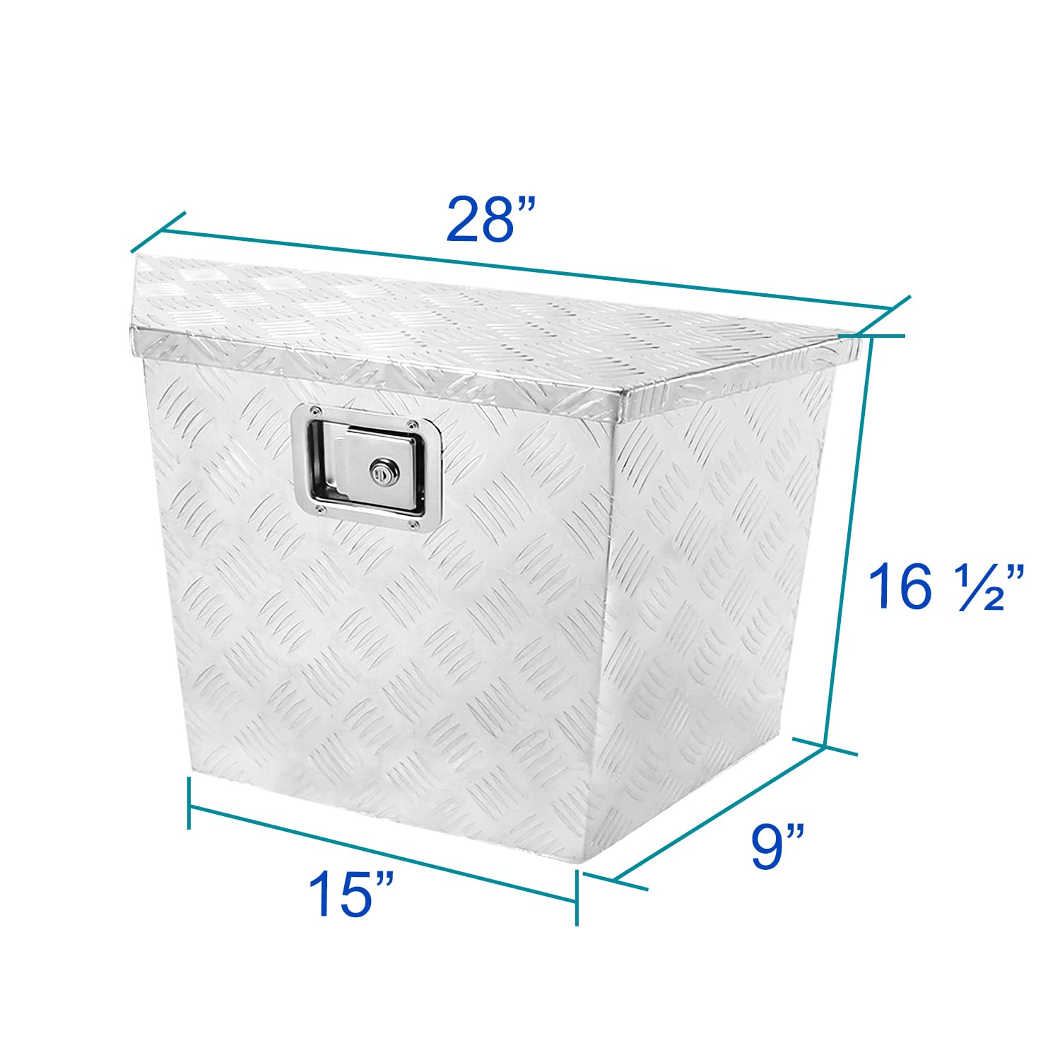 28"/15" Heavy Duty Aluminum Tool Box SPEC-D TUNING Truck Pickup Trailer Storage w/Lock + Keys