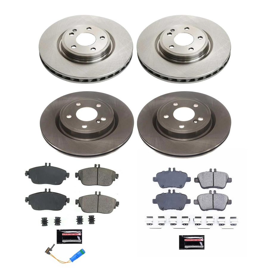 Power Stop KOE8265 Front and Rear Brake Kit-OE Brake Rotors & Ceramic Brake Pads For Mercedes-Benz CLA250 2014-2019 [Model Specific]
