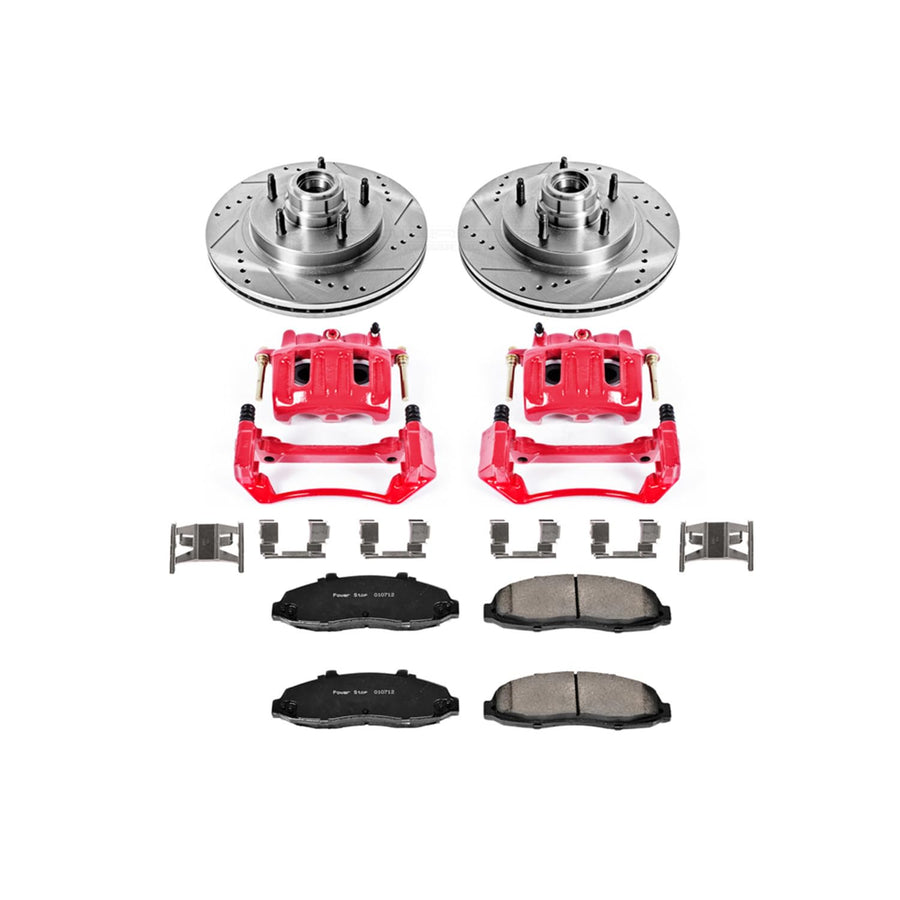 Power Stop 1-Click Performance Brake Kit with Caliper For Ford F-150 KC1863 1997-1998 [Model Specific]