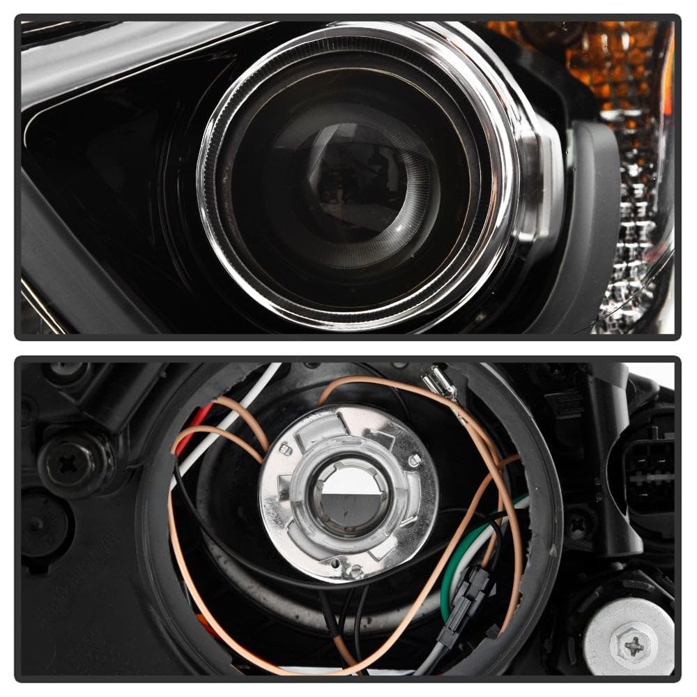 Hyundai Elantra 11-16 Spyder (xTune) Halogen w/LED DRL Headlight - Low Beam-HB3(Included) ; High Beam-H7(Included) ; Signal-PY21W(Included) - Black