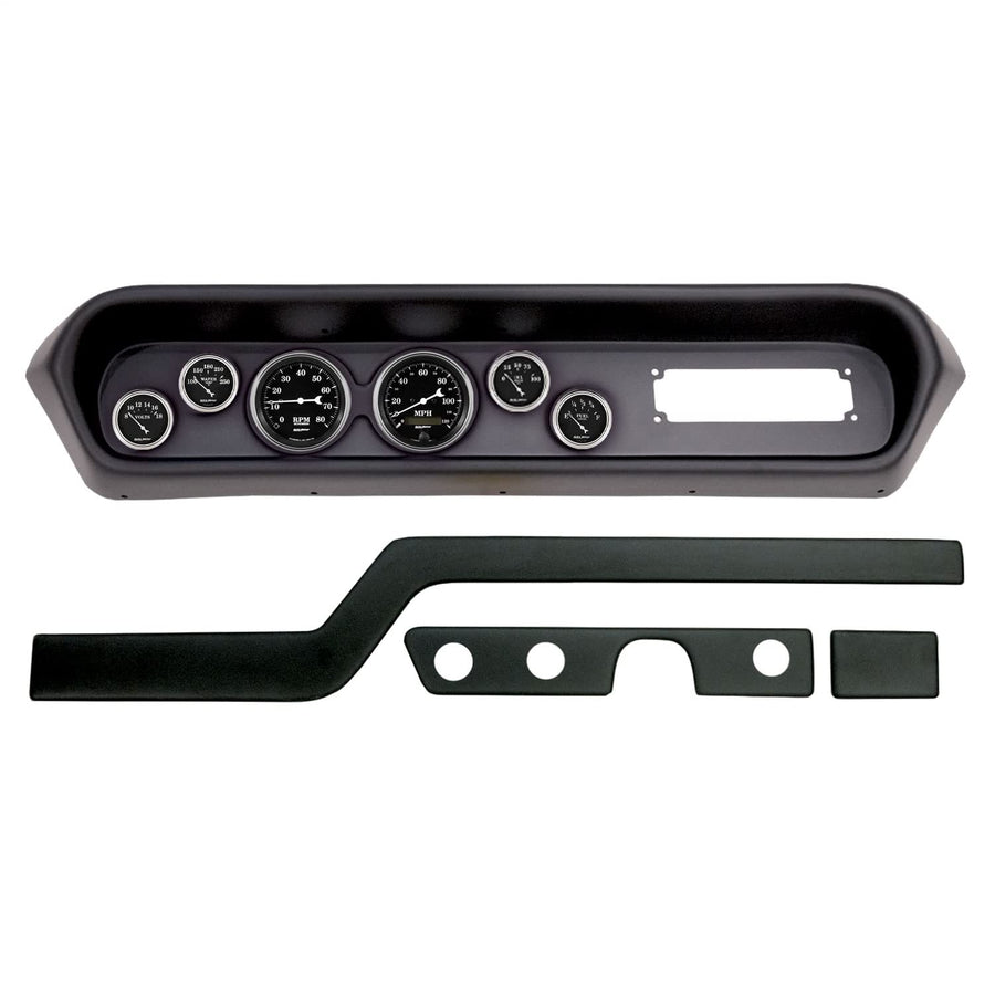 AutoMeter Dash Kit Direct Fit, (3 3/8" X2, 2 1/16" X4), Pontiac GTO/Lemans 64-65, Old TYME Black (2108-07)