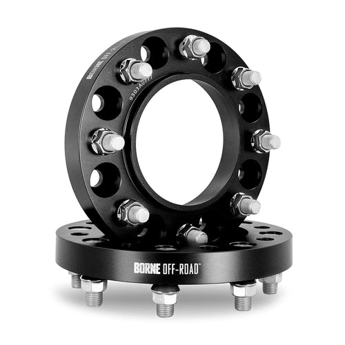 Off-Road Borne Wheel Spacers, 8x180, 124.1 Center Bore, M14x1.5, 25mm, Black