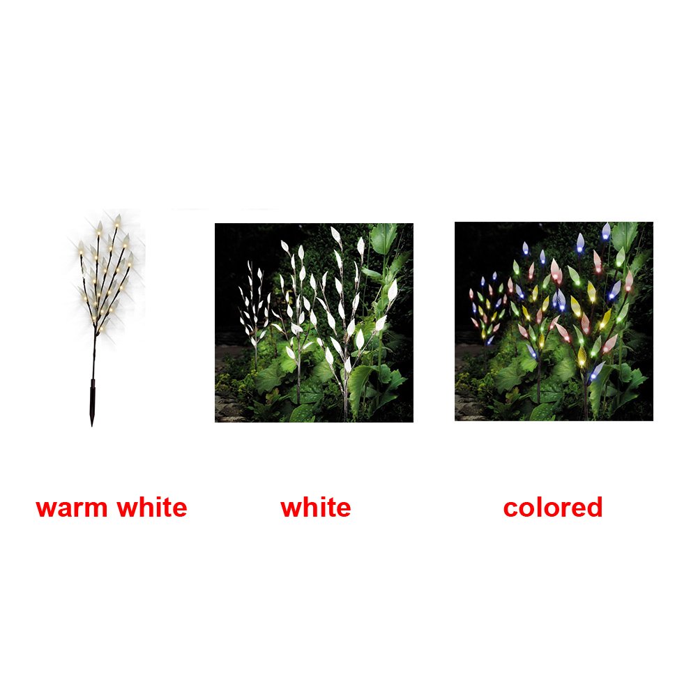 Durable Energy Saving Grass Simulation Leaf Branch Sun Outdoor Garden Light