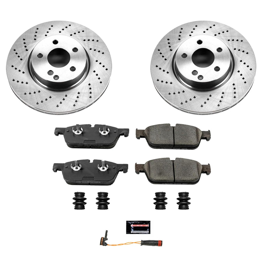 Power Stop Autospecialty KOE7496 Front Replacement Brake Kit-OE Brake Rotors & Ceramic Brake Pads For Mercedes C, Mercedes C350, Mercedes E250, Mercedes E350, Mercedes E400 [Model Specific]