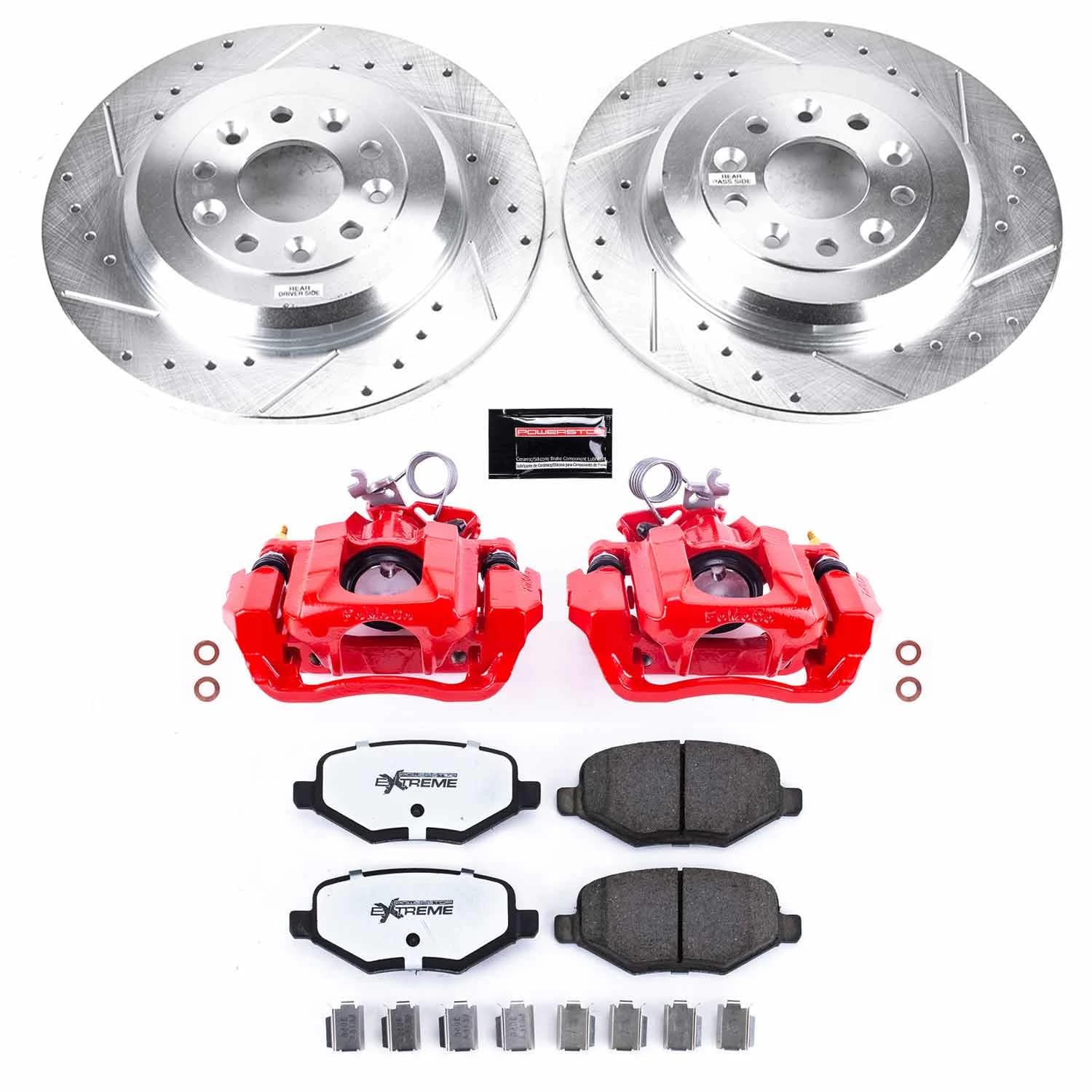 Power Stop Z36 Truck & Tow KC4744C-36 Rear Caliper Brake Kit- Brake Rotors, Ceramic Brake Pads and Brake Calipers