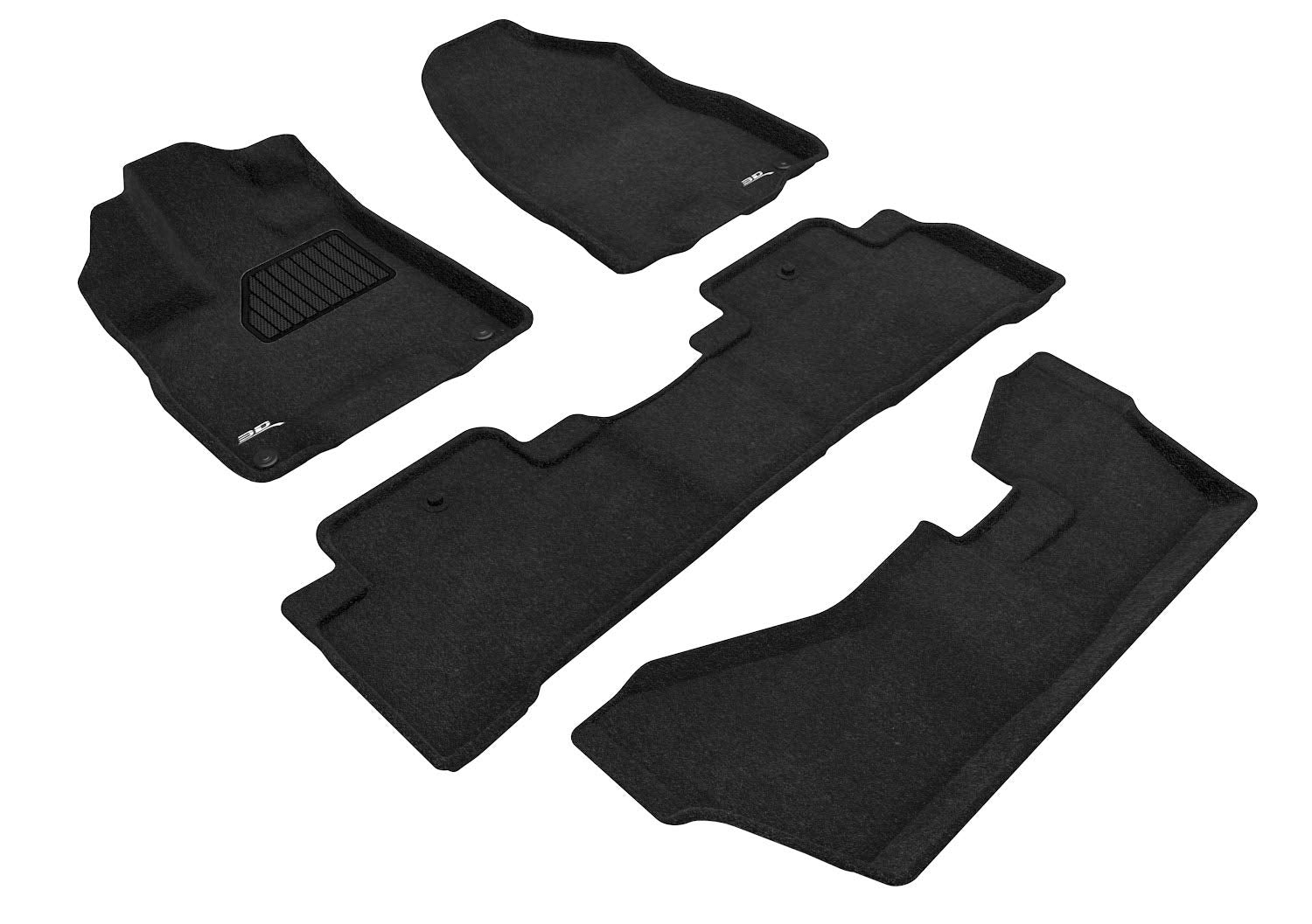 3D MAXpider Custom Fit All-Weather Carpeted Floor Mats for 2014-2020 Acura MDX Elegant Series (1ST 2ND 3RD Row)