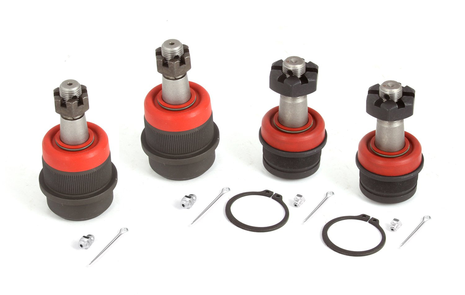 Ball Joint Kit Alloy USA for Jeep Wrangler/Cherokee | Heavy Duty, 2 Upper & 2 Lower Ball Joints | 11800 | Fits 2007-2018 Jeep Wrangler JK/JKU; 1999-2004 Jeep Grand Cherokee