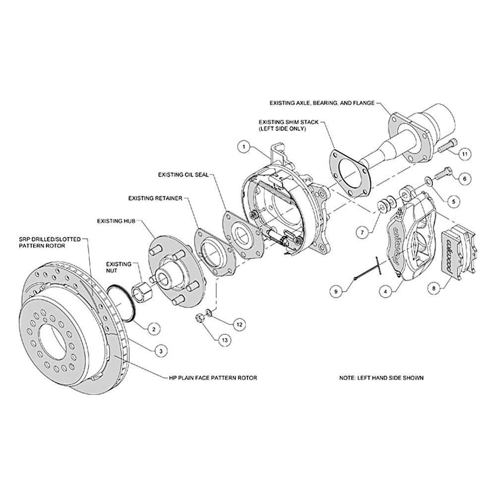 P/S Park Brake Kit, FDLI Drilled