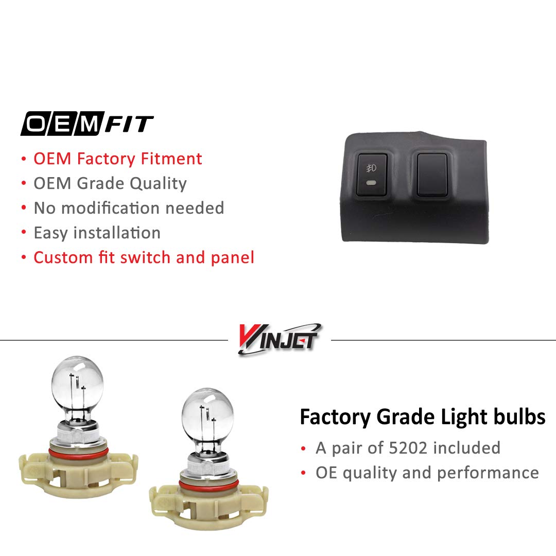 Winjet Fog Light Kit WJ30-0502-09 2015-2018 GMC Canyon with Custom Dash Panel Replacement Wiring Harness Switch Fuse Relay Pair Set Left and Right Driver Passenger Side OE Fitment for - Clear Lens